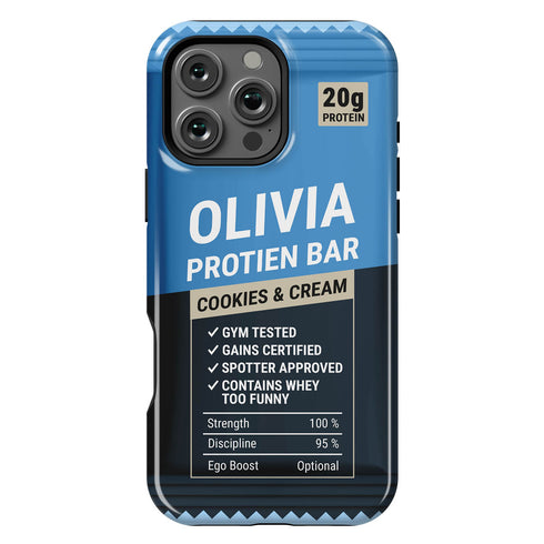 Personalized Gym Rat Protein Power Bar iPhone Case